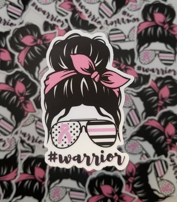 Breast Cancer Warrior Sticker: Waterproof Laptop Decal