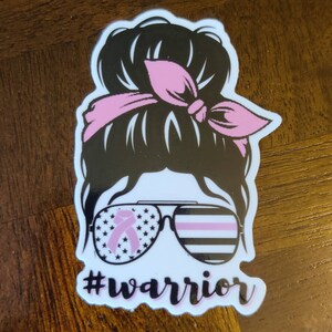 Breast Cancer Warrior Sticker: Waterproof Laptop Decal bild 7
