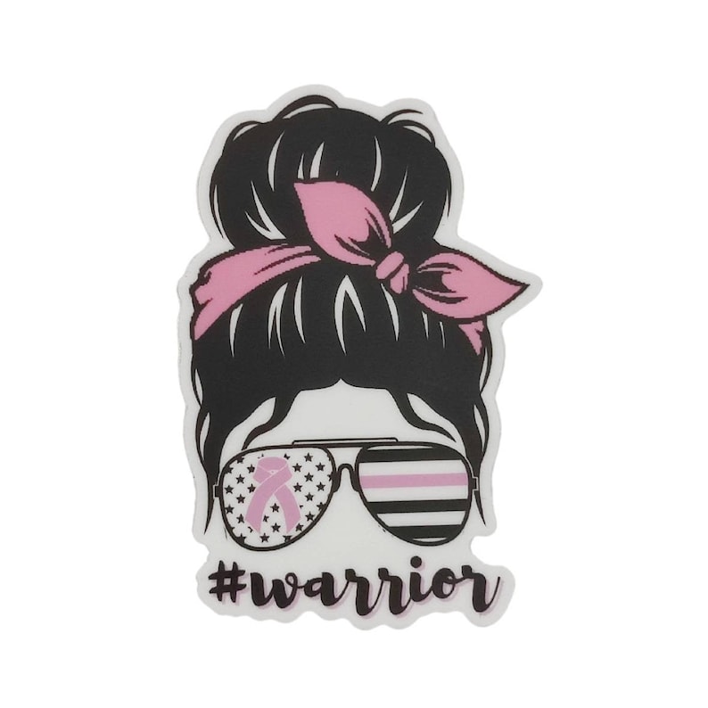 Breast Cancer Warrior Sticker: Waterproof Laptop Decal bild 3