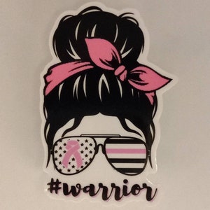 Breast Cancer Warrior Sticker: Waterproof Laptop Decal bild 5