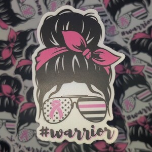 Breast Cancer Warrior Sticker: Waterproof Laptop Decal bild 6