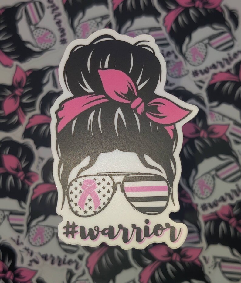 Breast Cancer Warrior Sticker: Waterproof Laptop Decal bild 6