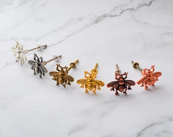 Bumble Bee Drawer Knob |  Rose Gold | Pink | Gold | Silver | Pewter | Bee Knob | Bee Handle
