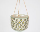 Botanical Green Leaf Hanging Planter Plant Pot Gift