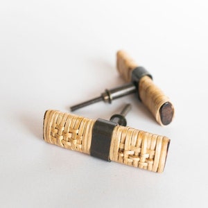 Rattan T-bar Knob Pull Handle | Rattan Handle | Rattan Kitchen Handle