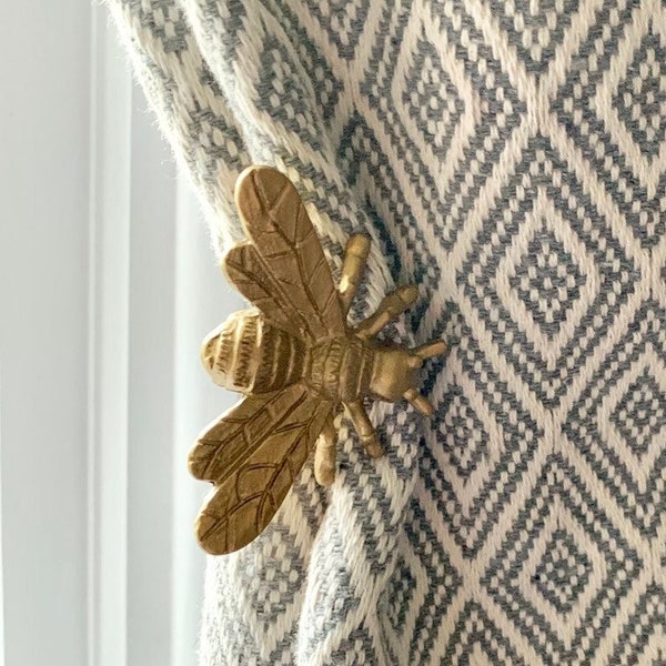 1x Gold Bumble Bee Curtain Tieback | Gold Door Hook