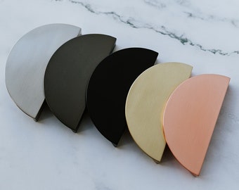 Brass Half Moon Handles | Brass | Nickel | Black | Kitchen Handles | Lip Handle