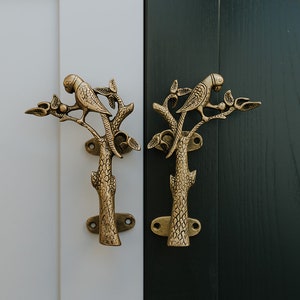 Set of 2 Brass Parrot Door Handle Wardrobe Handle image 3
