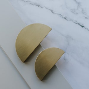 Brass Half Moon Handles | Kitchen Handle | Drawer Handle