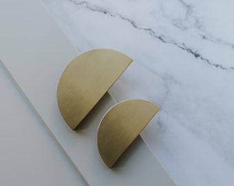 Brass Half Moon Handles | Kitchen Handle | Drawer Handle
