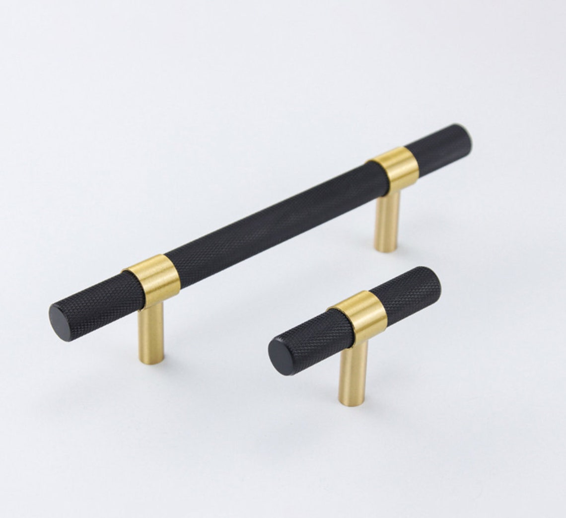Black Knurled Handle Kitchen Handle Wardrobe Handle Long Etsy
