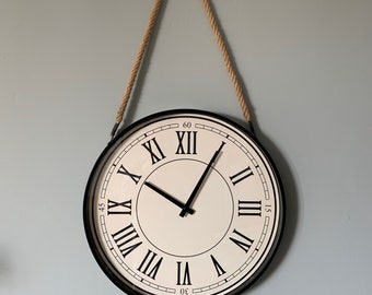 Rope Hanging Wall Clock - Etsy UK