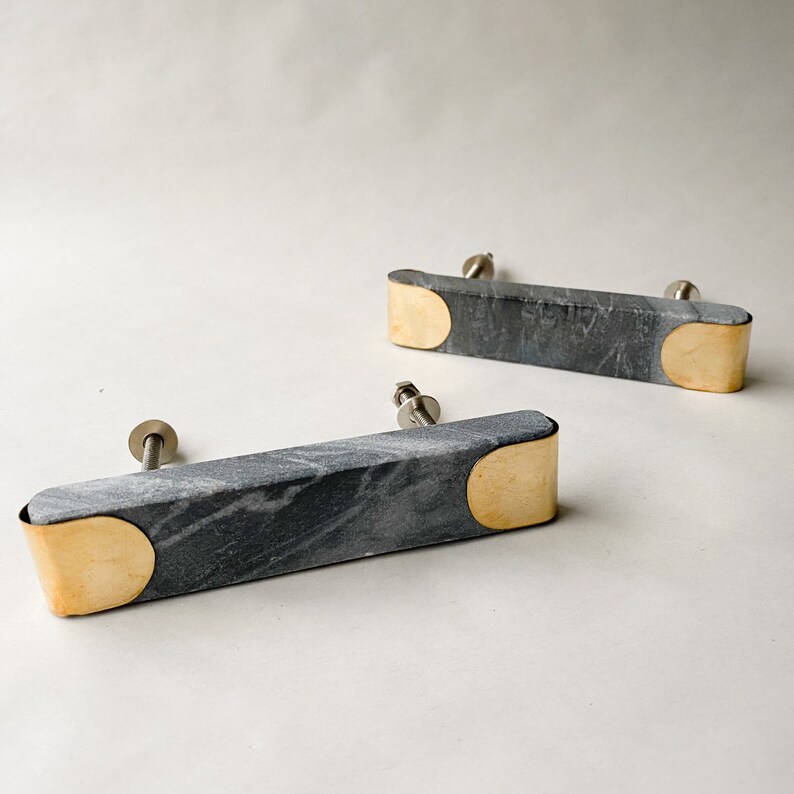 Long Grey Marble Stone And Gold Brass Drawer Door Cupboard Cabinet Knob Pull Handle Upcycle Upcycling Home Living Home Improvement Vadel Com