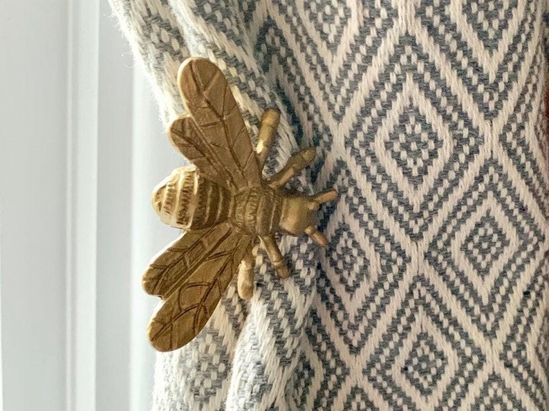 2x Gold Bumble Bee Hooks Curtain Tiebacks Door Hook Etsy