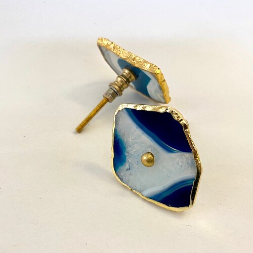 Blue Agate Drawer Pull Decorative Wardrobe Cupboard Etsy