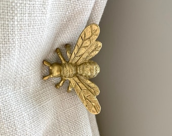 1x Gold Bumble Bee Curtain Tieback | Gold Wall Hook | Bee Hook | Nursery Hook