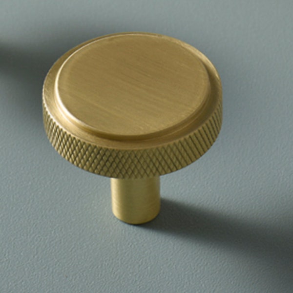 Knurled Brass Knob Etsy