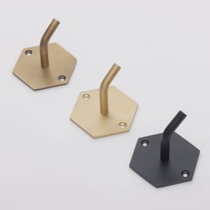 Brush Brass Hexagon Wall Hook: Modern Home Decor (6.5cm x 5.8cm)
