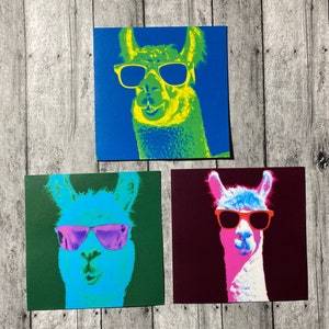 Llama/Alpaca with sunglasses  - 3” die cut water resistant sticker