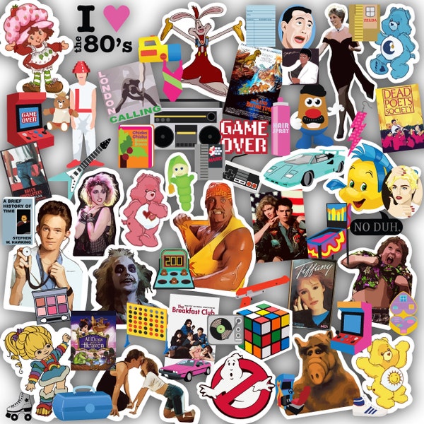 80s nostalgia sticker grab bag - die cut water resistant stickers