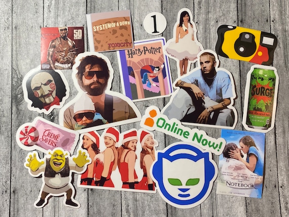 2000年代のステッカー詰め合わせ - ダイカットの耐水ステッカー - Etsy