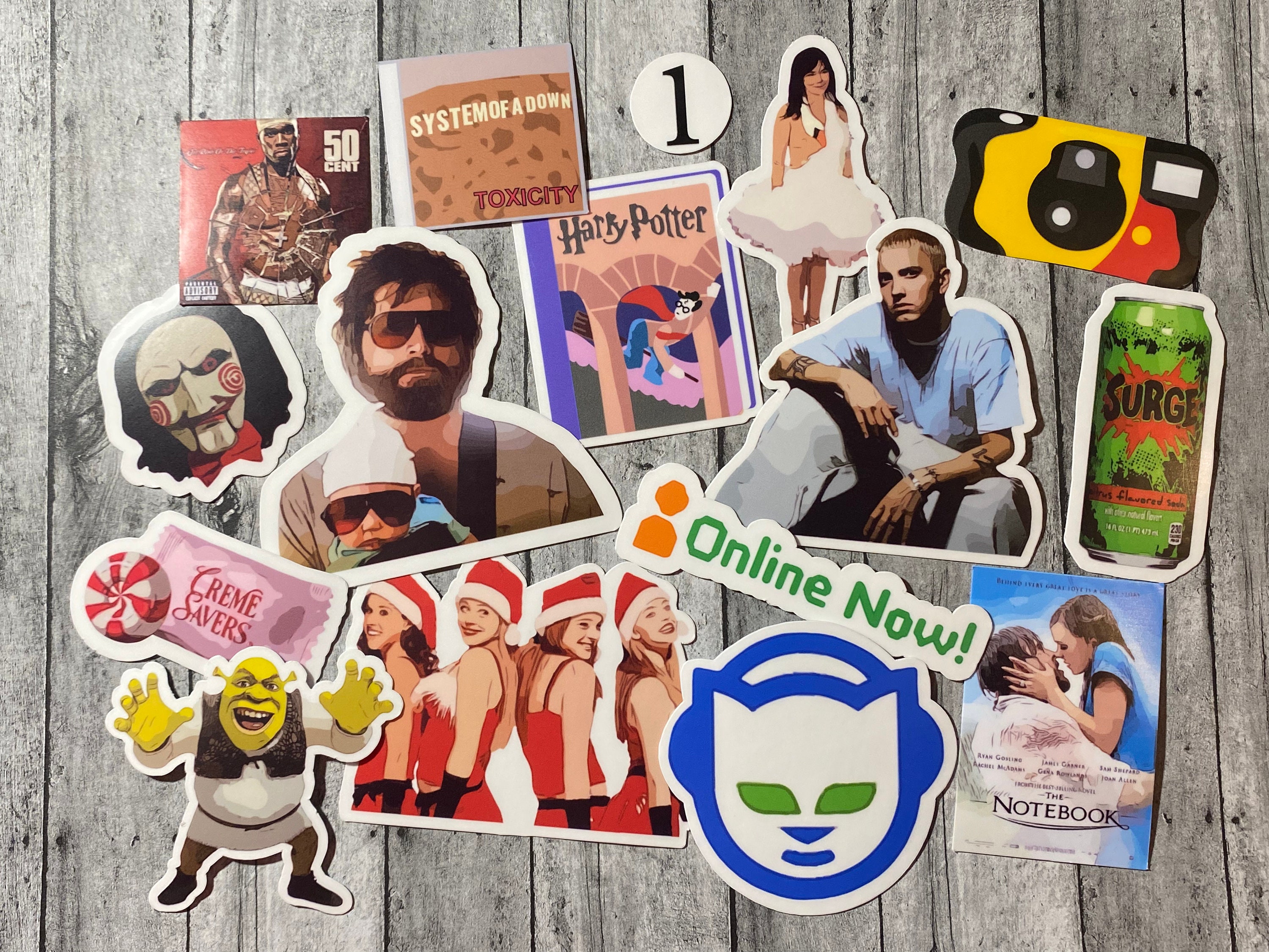 2000年代のステッカー詰め合わせ - ダイカットの耐水ステッカー - Etsy