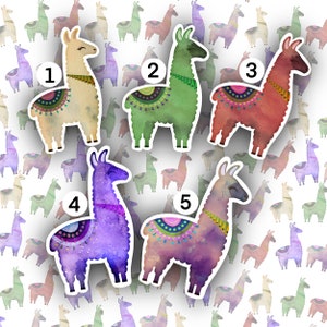 Llama/Alpaca watercolor - die cut water resistant sticker
