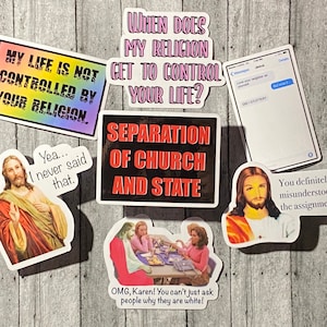 Jesus/Religion 3” die cut water resistant sticker