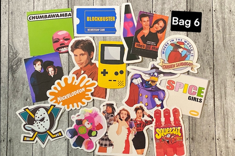 90s Nostalgia Sticker Grab Bag - Die Cut Water Resistant Stickers - Etsy