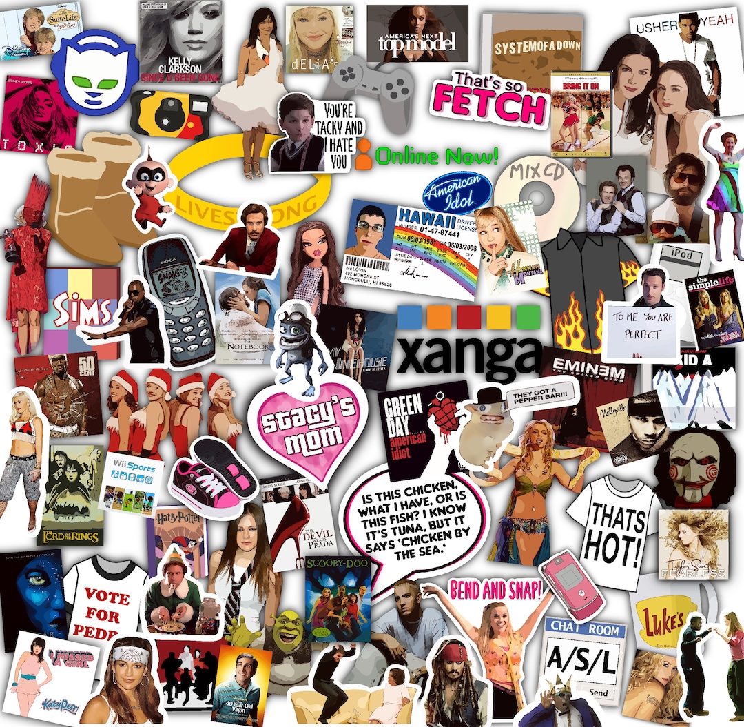 2000年代のステッカー詰め合わせ - ダイカットの耐水ステッカー - Etsy