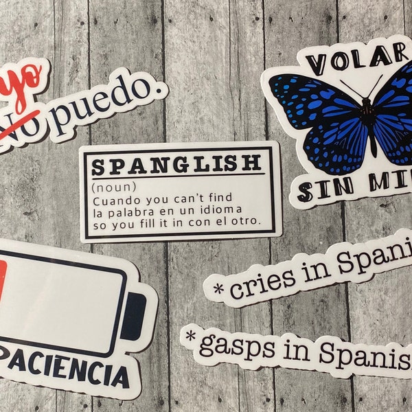 Spanish- die cut water resistant sticker