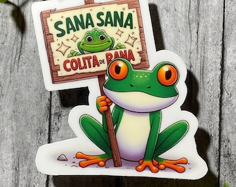 Espanhol - Sana Sana Colita de Rana - adesivo recortado resistente à água