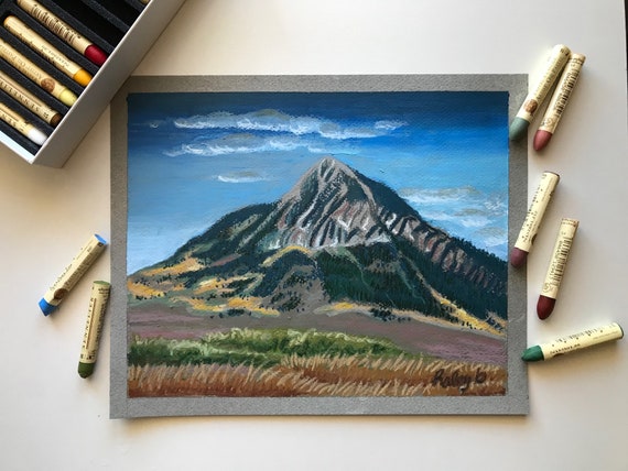 Landscape drawing 2024 with oil pastels