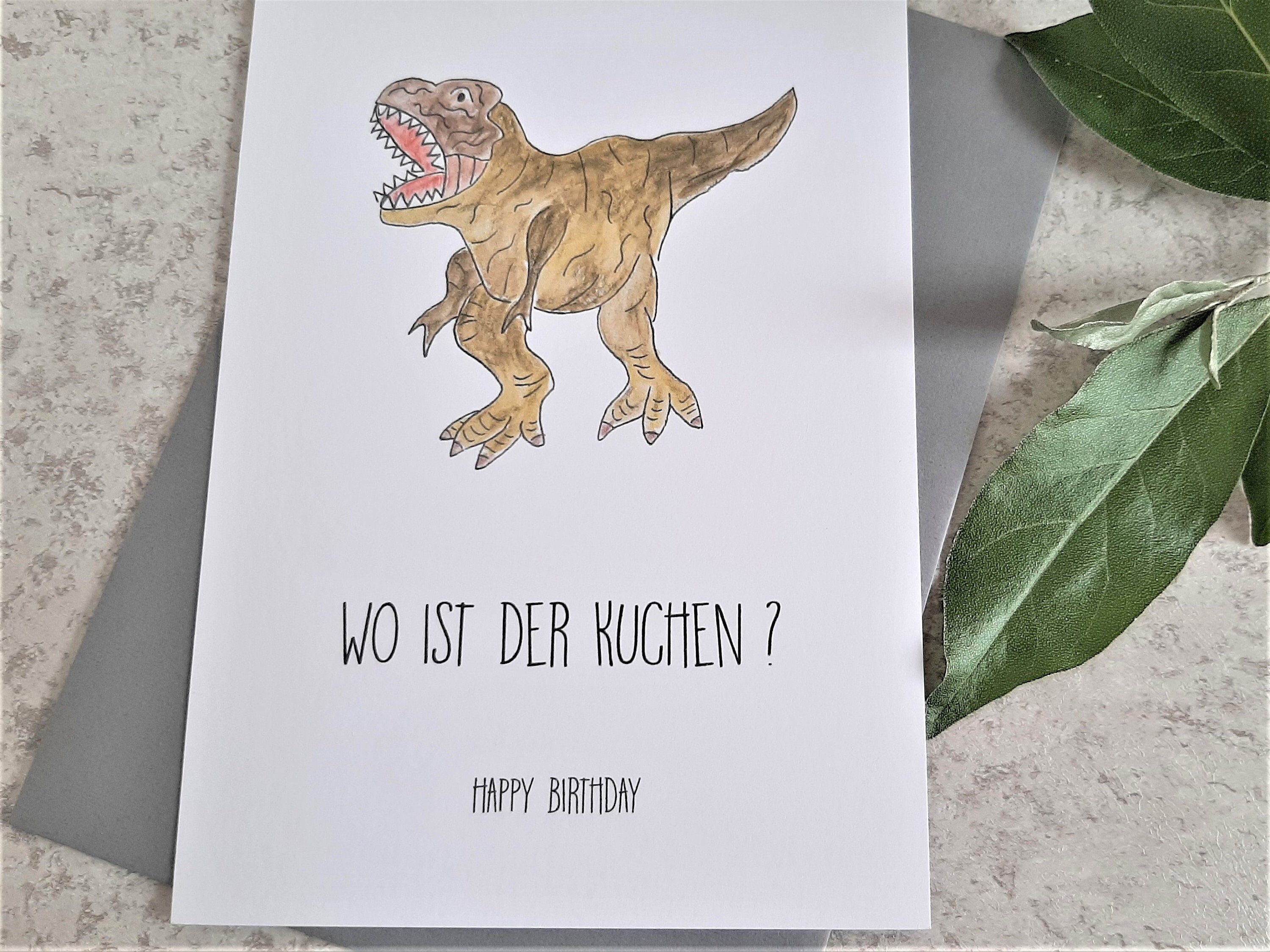 Lustige Geburtstagskarte mit Dino für Kinder und Erwachsene Etsy