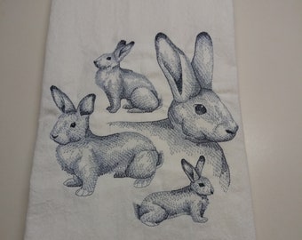 Flemish bunny sketch four sack towel