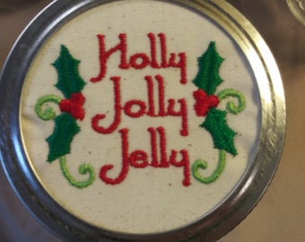holly jolly jelly mason jar label