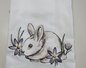 Spring bunny flour sack towel