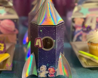 Unique Space Rocket Theme Party Treat Box for Your Next Event
