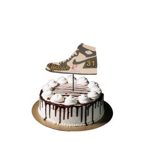 Denim Jordan 1 Retro Hi OG Sneaker Cake Topper - Unique Decoration for Any Occasion