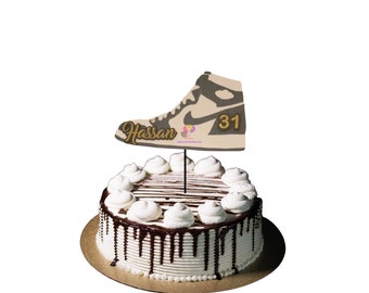 Denim Jordan 1 Retro Hi OG Sneaker Cake Topper - Unique Decoration for Any Occasion