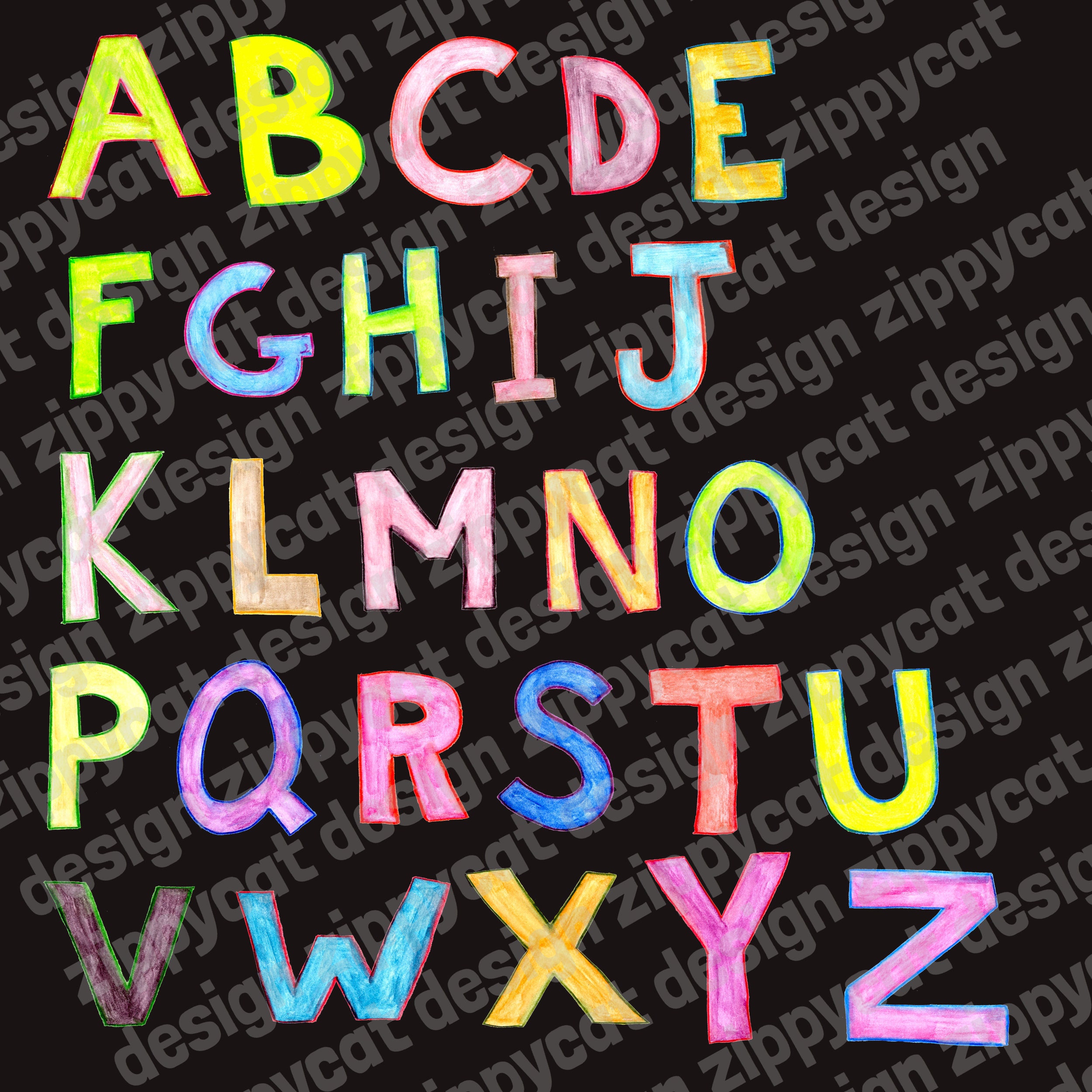 Alphabet Clipart Capital Letters Digital Clipart 26 Files Commercial