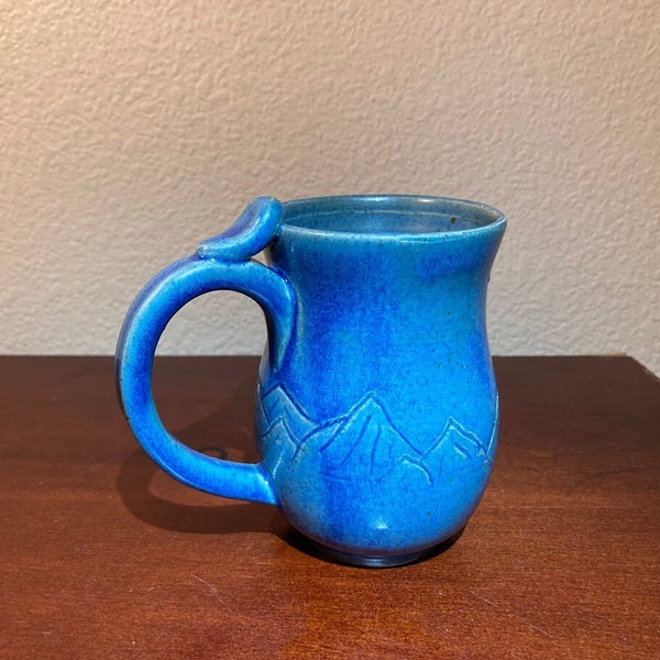 Pottery Coffee Mugs Thumb Rest Etsy