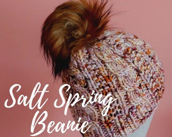 Salt Spring Beanie PDF Knitting Pattern | Knit Yourself | Instructions  Super Bulky Weight Yarn | Cables | DIY Hat