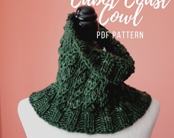 Cabot Coast Cowl PDF Knitting Pattern Only | Neck Warmer | Scarf | Cables | Learn To Knit | Super | Indie | Light Bulky Weight Yarn