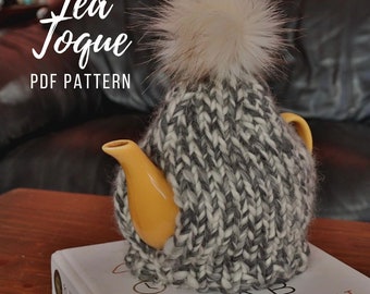 Tea Toque PDF Knitting Pattern | DIY Tea Cozy Instructions | Super Bulky Light Bulky Included