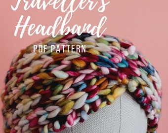 Traveller's Headband PDF Knitting Pattern | Super Bulky Light Bulky Indie Bulky Included | Twist Ear Warmer | DIY Instructions