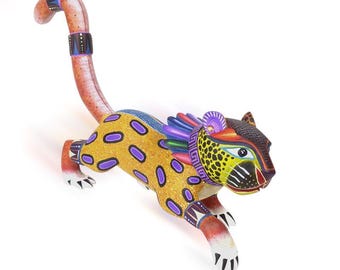 Francisco Morales: Aztec Jaguar Alebrije Woodcarving