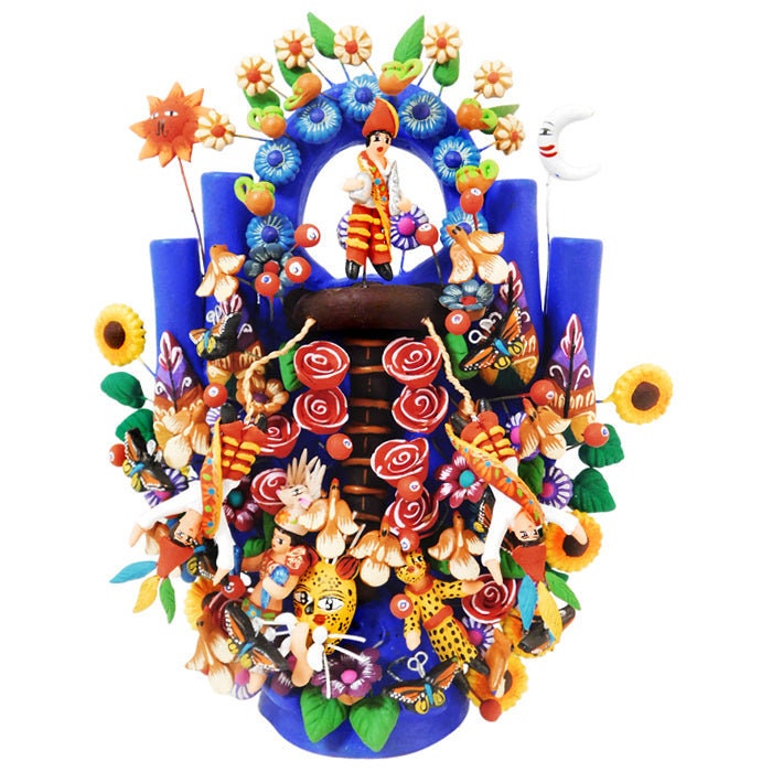 メキシコ メテペック 生命の樹 壁掛け鏡 陶芸 工芸品 民芸品 インテリア メキシコ メテペック 生命の樹 壁掛け鏡 陶芸 工芸品 民芸品