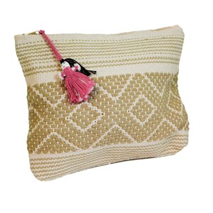 Handwoven Bag Jalieza  Beige-Cream Cosmetics Bag