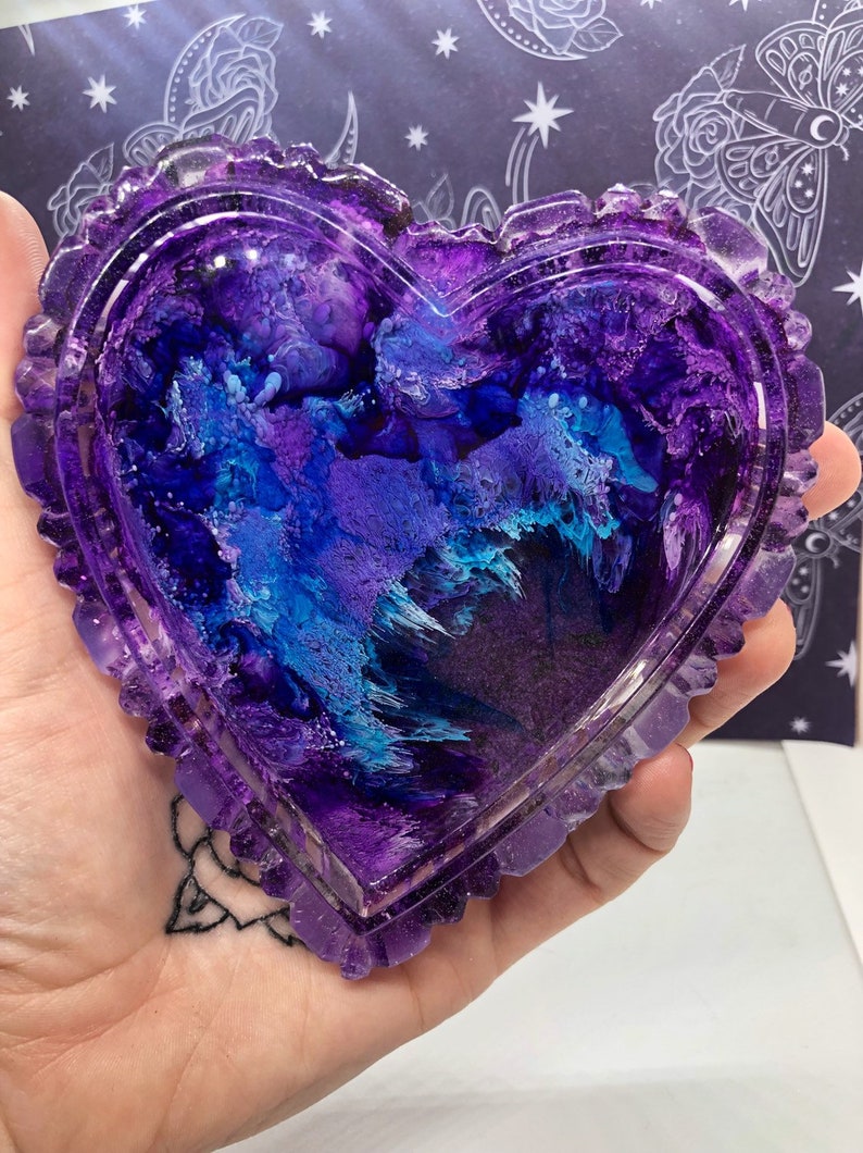 Vibrant Blue and Purple Jewelry Dish